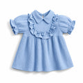 muslin crinkle frock [ Blue]