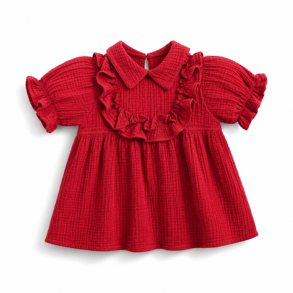 muslin crinkle frock [ yellow]