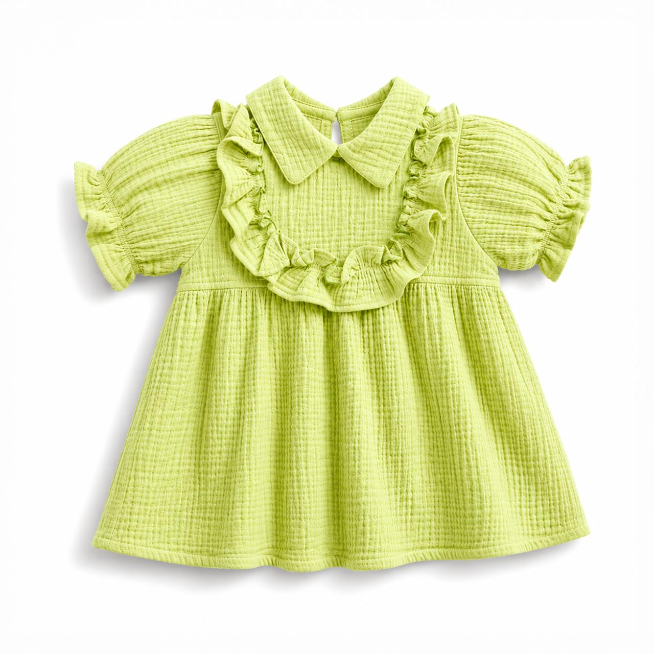 muslin crinkle frock [ yellow]
